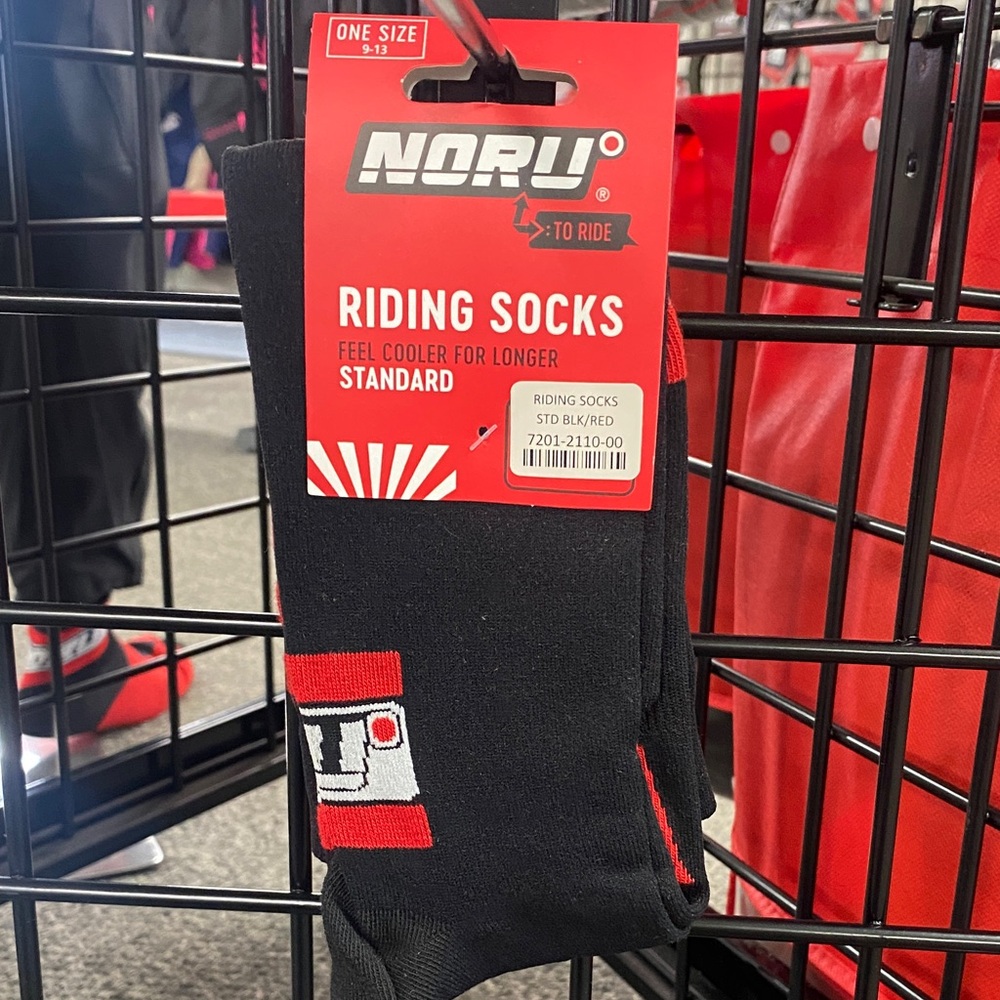 NORU Standard Riding Socks - Black and Red Design